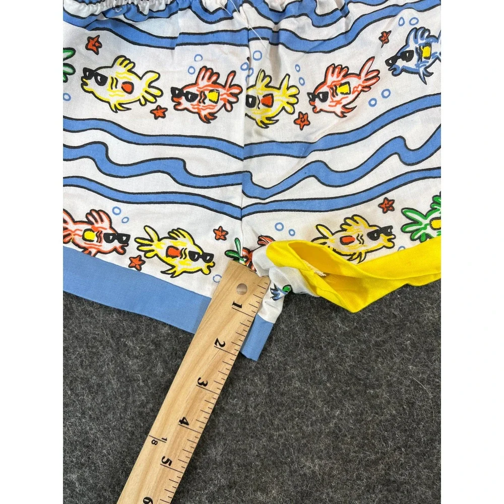 Vintage 90s Little by Little Baby Shorts 12 Months Cotton Fish Sunglasses Surf